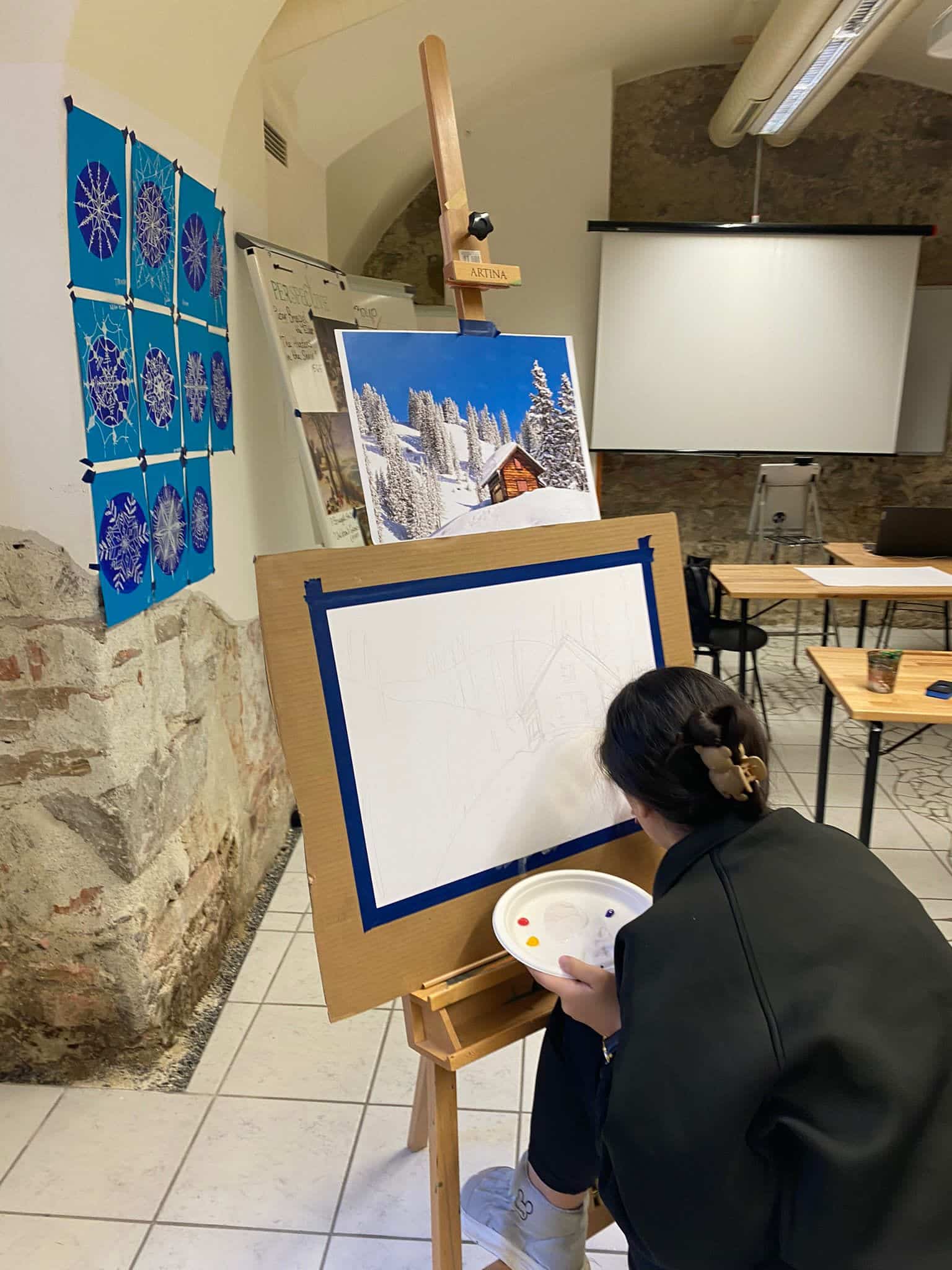 Bruegel Painting Workshop at Schloss Krumbach International School!